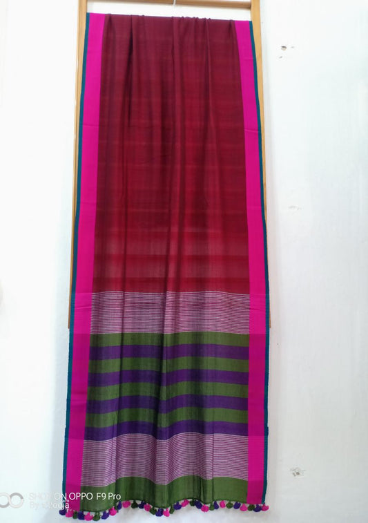 Red handwoven dupatta