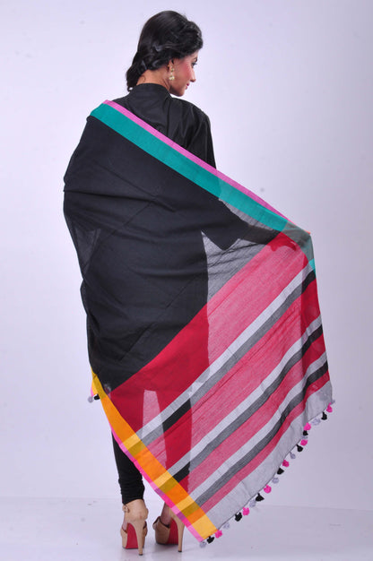 Black handwoven dupatta