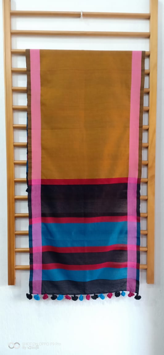 Mustard handwoven stole