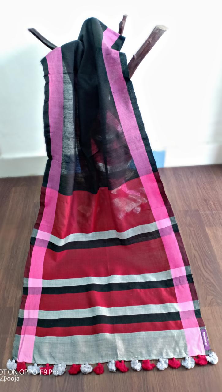 Black handwoven stole