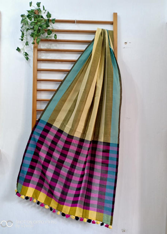 Yellow striped dupatta