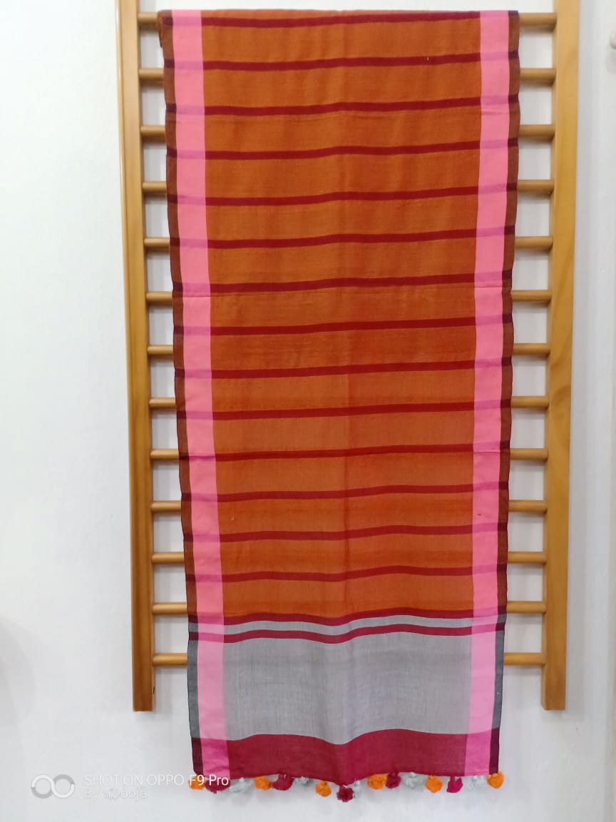 Orange handwoven stole