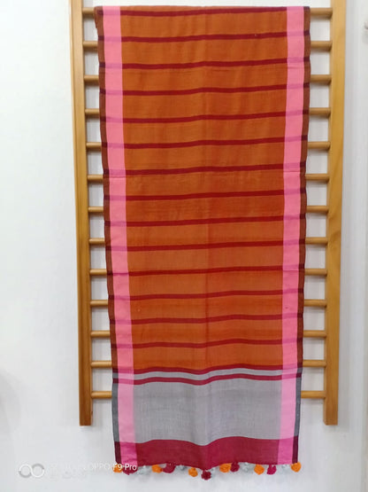 Orange handwoven stole