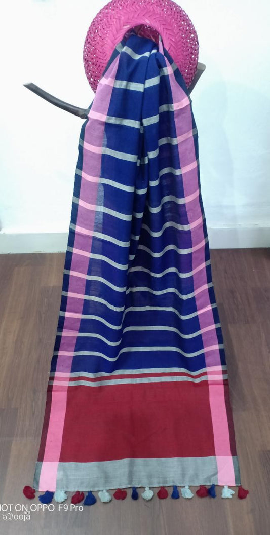 Indigo blue handwoven stole