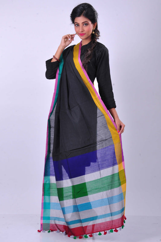 Black handwoven dupatta