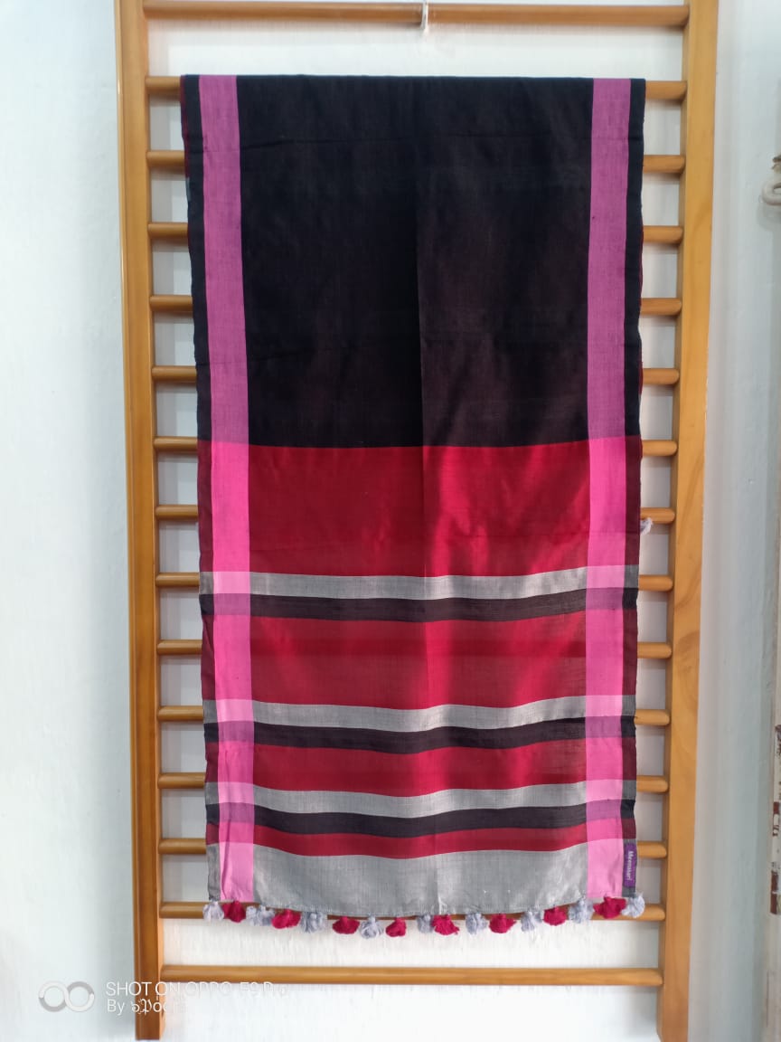 Black handwoven stole