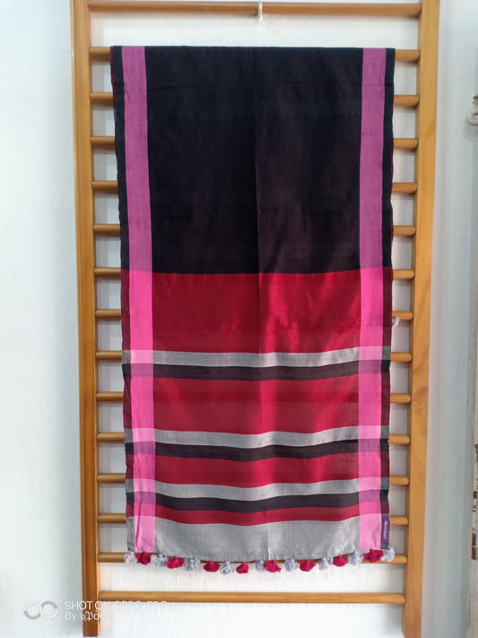 Black handwoven stole