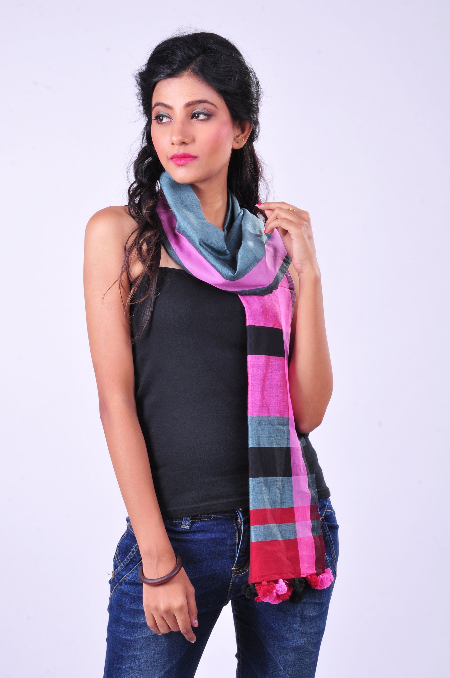 Grey handwoven stole