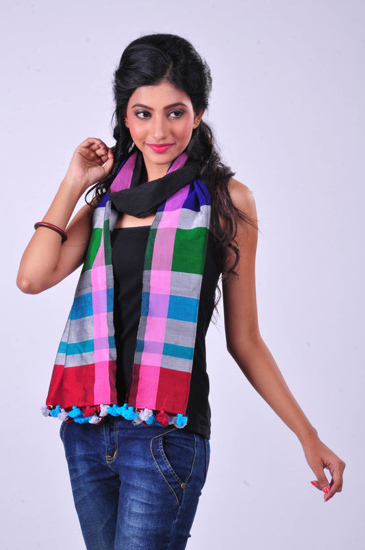 Multicoloured handwoven stole
