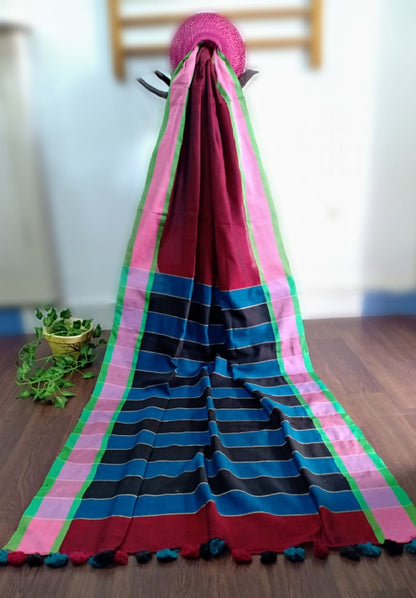 Red handwoven dupatta