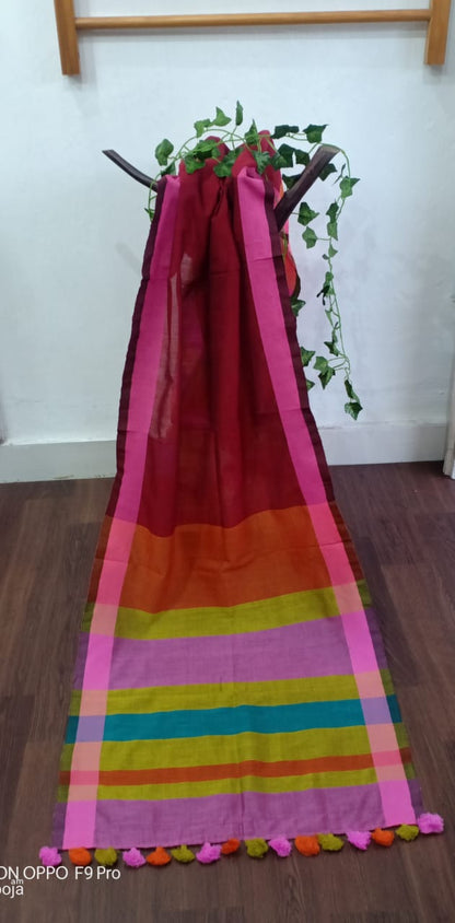 Red handwoven stole