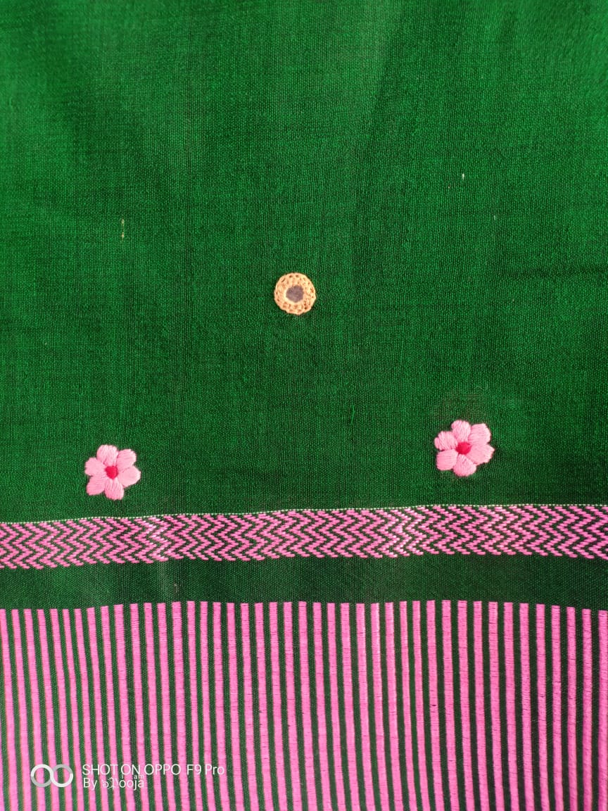 Purple hand embroidered sari