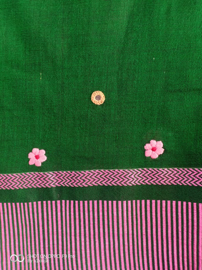 Purple hand embroidered sari