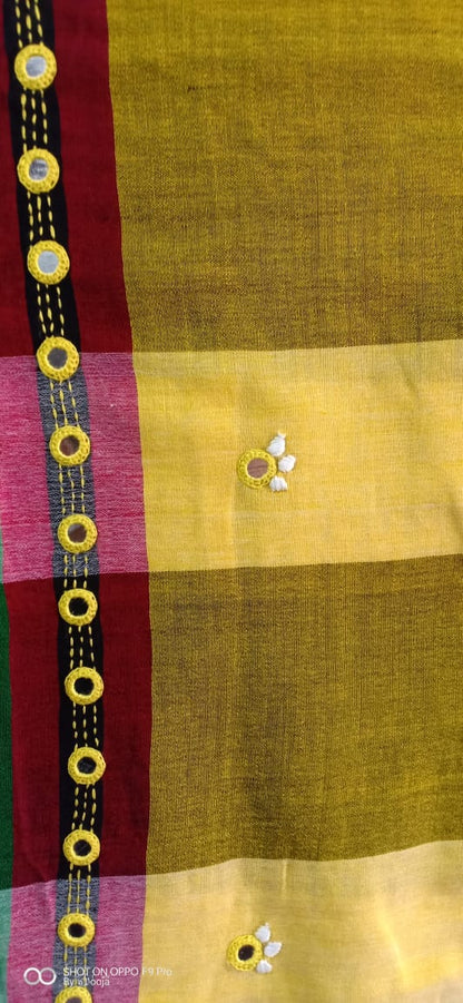 Green handwoven sari