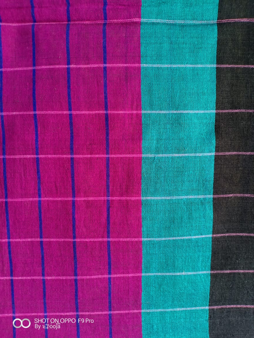 Beige handwoven cotton sari