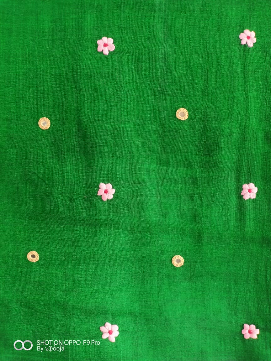 Purple hand embroidered sari
