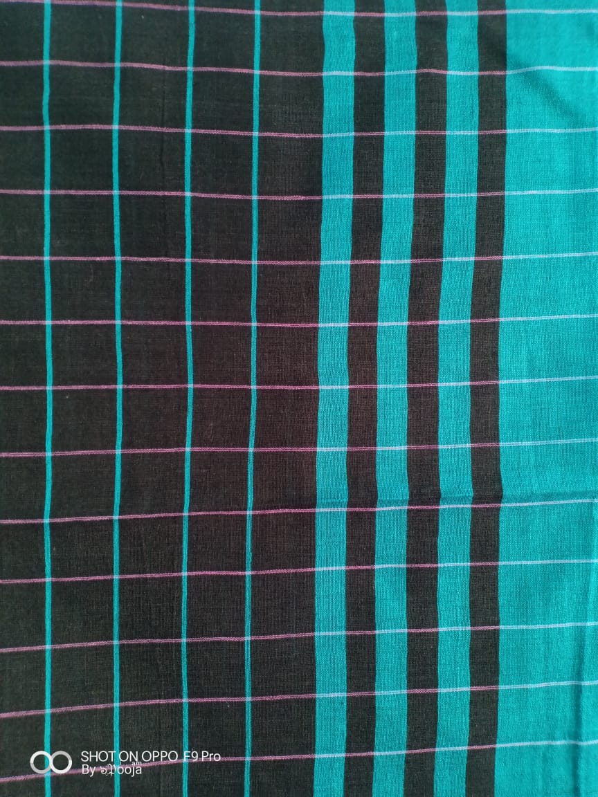 Black handwoven cotton sari