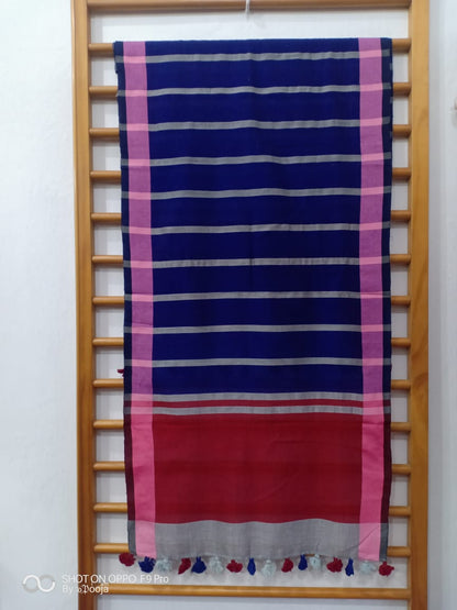 Indigo blue handwoven stole